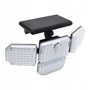Lámpara Solar LED Triple Panel con Sensor de Movimiento 180° – Iluminación Exterior
