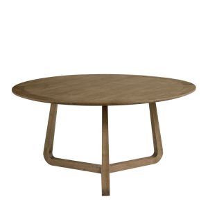 Mesa de Comedor Redonda en Roble Natural Oscuro de 150 cm