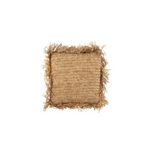 Cojín de Raffia Natural con Flecos