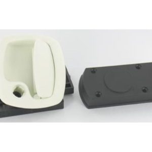 Cerradura caravana blanca