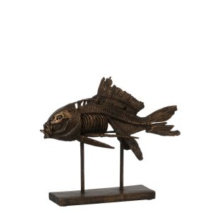 Escultura de Pez de Resina en Soporte