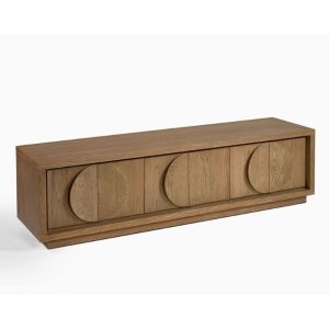Mueble de TV en Roble Natural con Diseño Geométrico
