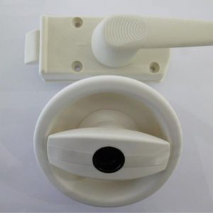 CERRADURA REDONDA BLANCA CON LLAVE