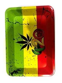 BANDEJA PARA LIAR «420 RASTA» 18X14CM