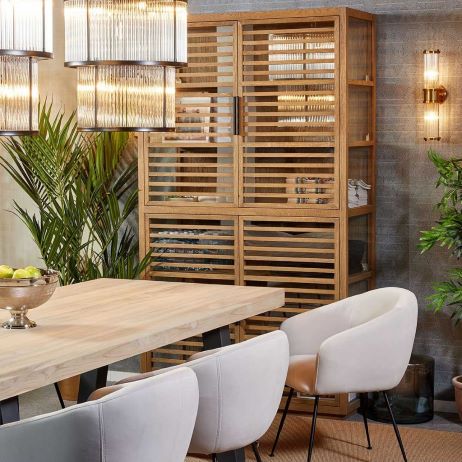 Vitrina de Roble con Puertas de Listones - Imagen 6