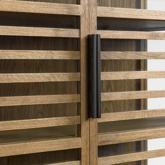 Vitrina de Roble con Puertas de Listones - Imagen 5