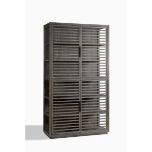 Vitrina de Roble Grisáceo con Listones