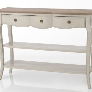 Consola Clásica Provenzal Gris con Tapa Natural