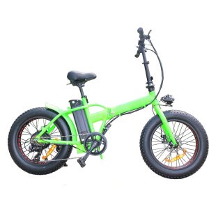 Bicicleta eléctrica plegable verde