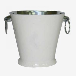 Champañera Blanca con Asas Metálicas