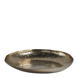 Plato Decorativo de Metal Grabado en Dorado – Tamaño XL