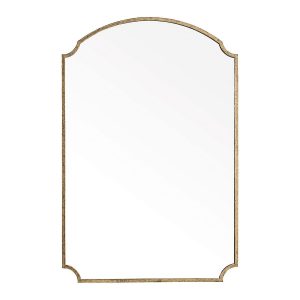 Espejo Rectangular con Marco de Metal Dorado Envejecido