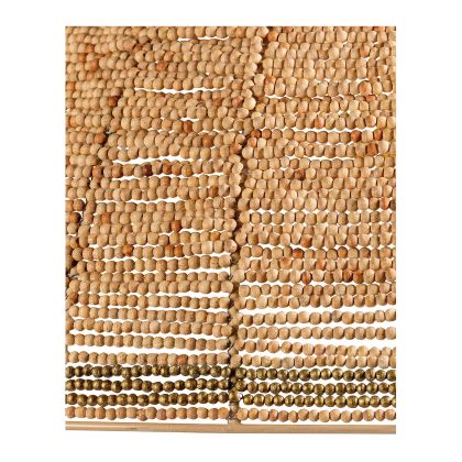 Lámpara de Techo en Perlas de Madera Natural y Dorado Ø65 cm - Imagen 3