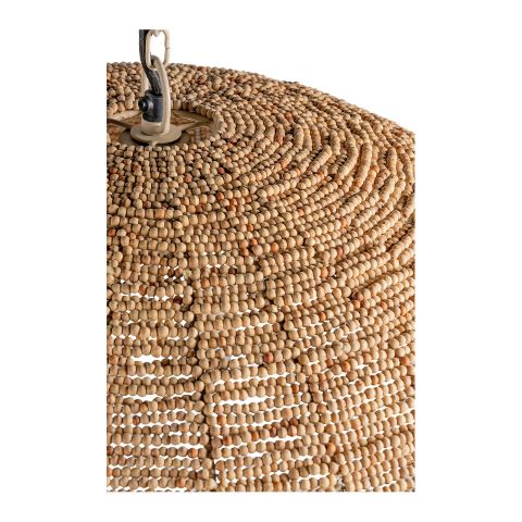Lámpara de Techo en Perlas de Madera Natural y Dorado Ø65 cm - Imagen 5