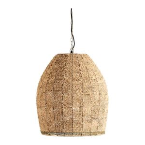 Lámpara de Techo en Cuentas de Madera Natural y Dorada Ø47 cm