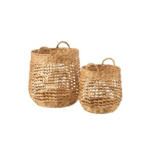 Cesta Decorativa de Fibra Natural con Asas – Grande
