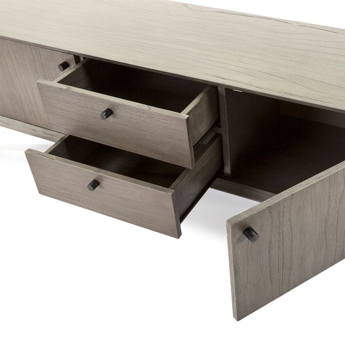 Mueble de Tv en Madera de Olmo Tintada con Patas Negras - Imagen 5