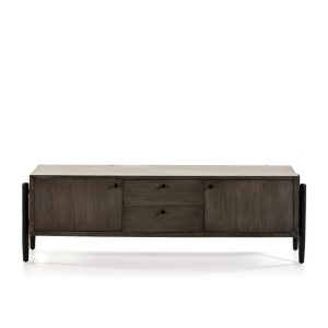 Mueble de Tv en Madera de Olmo Tintada con Patas Negras