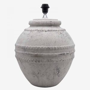 Lámpara de Mesa de Cerámica Gris con Estilo Vasija en Tamaño Grande