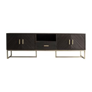 Mueble de TV con Diseño Moderno y Acabados Metálicos