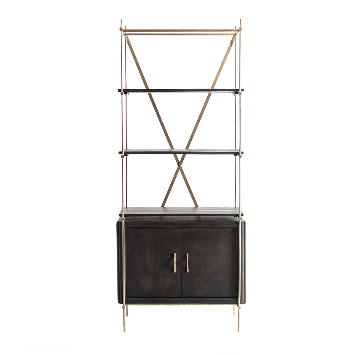 Estantería de Diseño Contemporáneo con Detalles Dorados