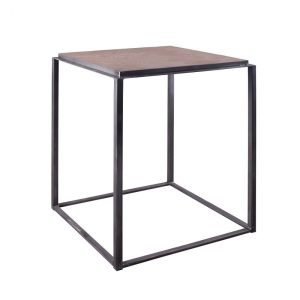 Mesa Auxiliar de Roble y Metal en Estilo Contemporáneo
