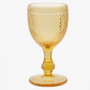 Juego de 6 Copas de Agua en Cristal Ámbar