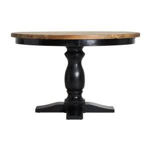 Mesa de Comedor Redonda con Base Central de Estilo Clásico