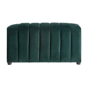 Banco Tapizado en Terciopelo Verde para Pie de Cama