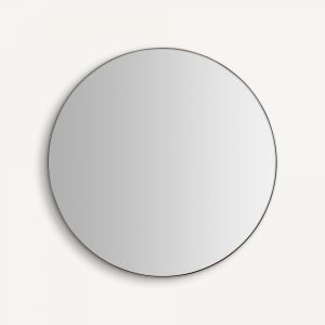 Espejo Redondo Grande de Metal Dorado (150 cm)