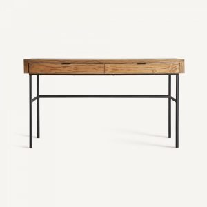 Escritorio de Madera de Olmo y Estructura Metálica