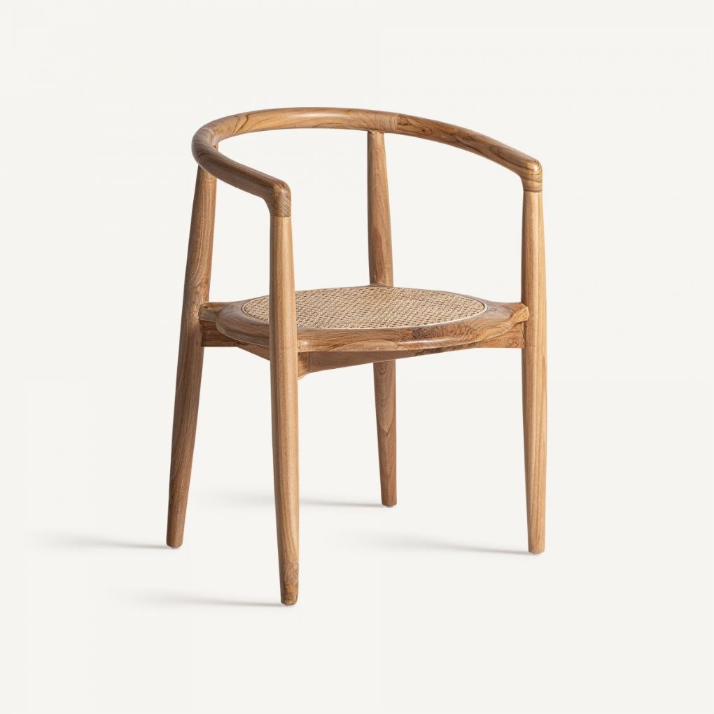 Silla de Teka y Ratán Trenzado - Imagen 2