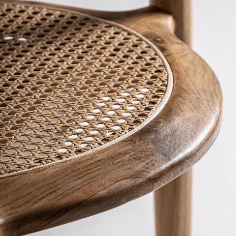 Silla de Teka y Ratán Trenzado - Imagen 6