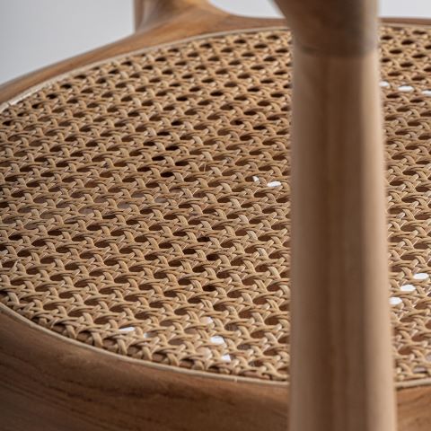 Silla de Teka y Ratán Trenzado - Imagen 7