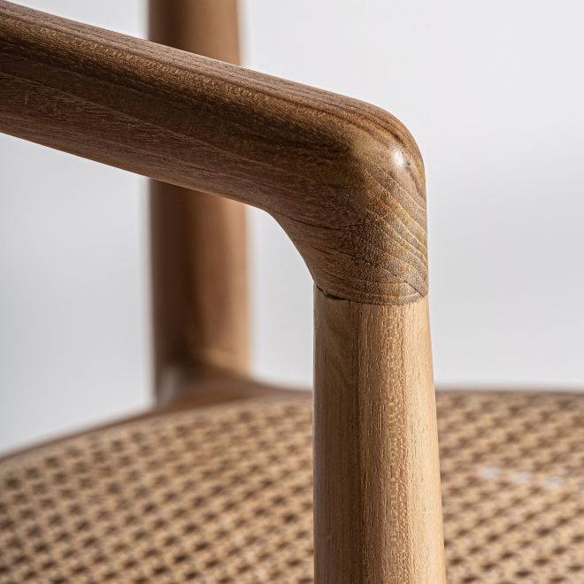 Silla de Teka y Ratán Trenzado - Imagen 8