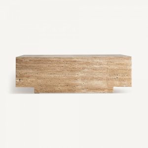 Mesa de Centro Rectangular en Travertino Natural