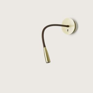Aplique de Pared con Brazo Flexible en Piel y Metal