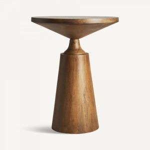 Mesa Auxiliar De Madera Natural Con Diseño Escultural