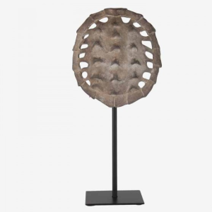 Escultura Decorativa con Diseño Orgánico y Base de Metal