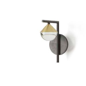 Aplique de Pared Nino en Acero con Tulipa Óptica y Mármol Negro