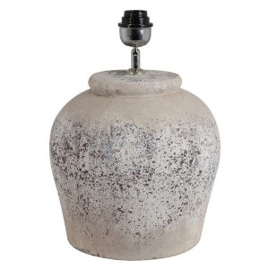 Lámpara de Mesa Ø30×40 cm – Cerámica Gris Envejecido