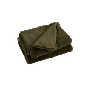 Plaid de Pelo Suave Verde Musgo