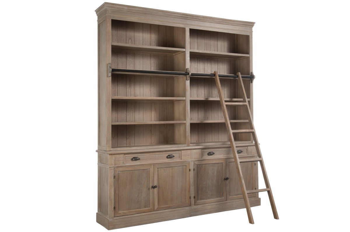 Librería Clásica en Natural con Escalera - Imagen 4