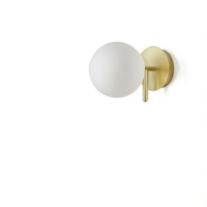 Aplique de Pared Atom en Acero y Vidrio Opal