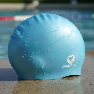 Gorro de Natación de Silicona Zhuosuyi Profesional – Azul y Negro | Ecuador