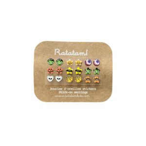 SET 9 PARES PENDIENTES AUTOADHESIVOS HALLOWEEN