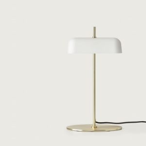 Lámpara de Mesa Atil – Acabado Oro Mate o Negro Mate con Tulipa Opal