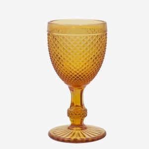 Juego de 6 Copas de Vino en Cristal Ámbar
