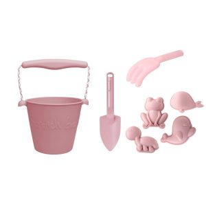 Set (Cubo + Pala + Moldes+ Rastrillo) Pink