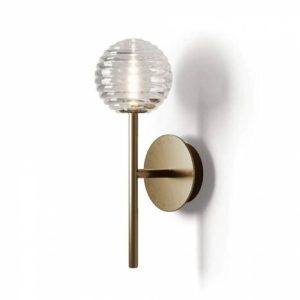 Aplique de Pared Doul con Tulipa de Cristal Estriado